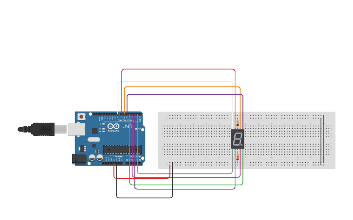 Circuit design 7 SEGMENT - Tinkercad
