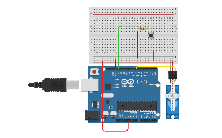 Circuit design Cancela - Tinkercad