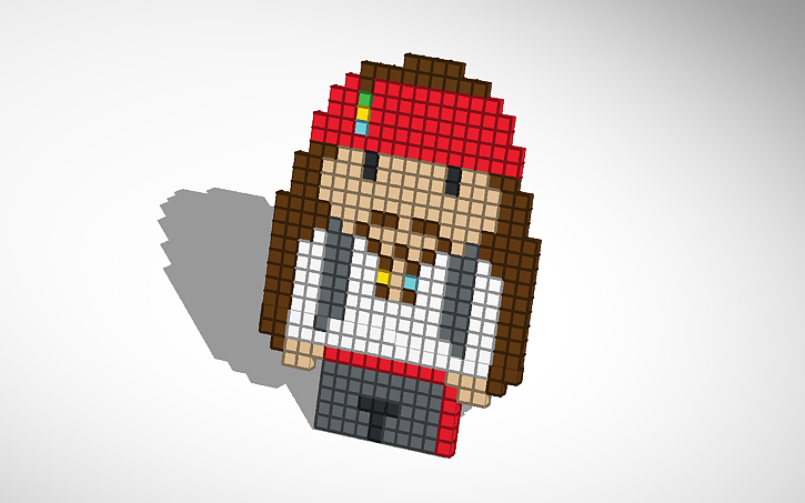 3d Design Capt Jack Sparrow Pixel Art Tinkercad 2426