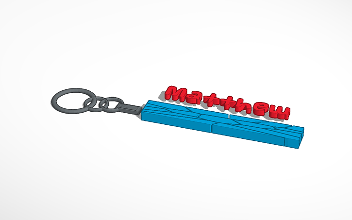 3D design Custom Key Chain - Tinkercad