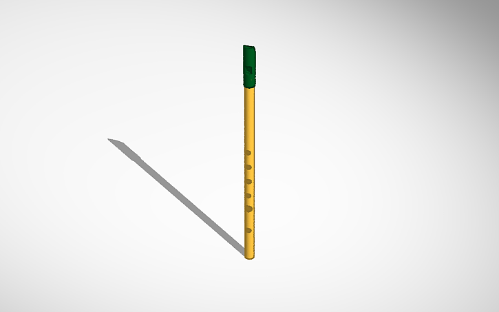 3D design Tin whistle - Tinkercad