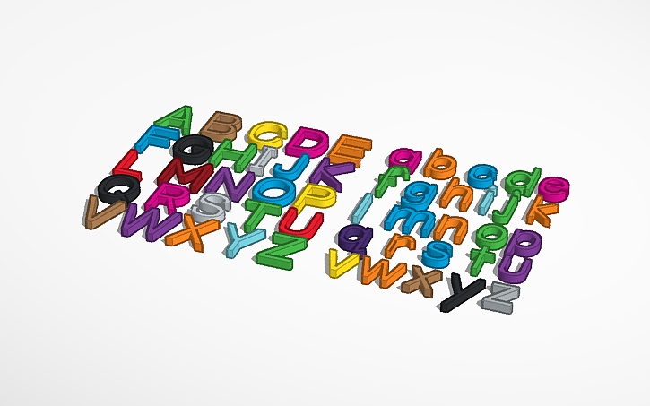 3D design JS Letters - Tinkercad