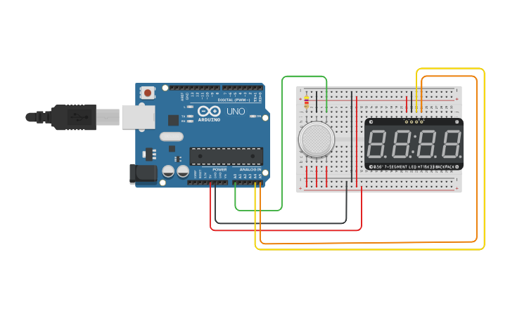 Circuit design Gas Sensor Demo - Tinkercad