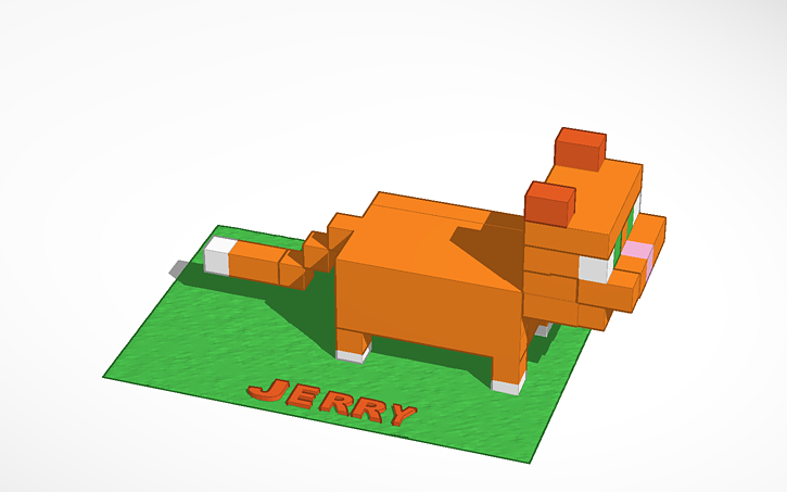 3D Design Minecraft Cat Tinkercad