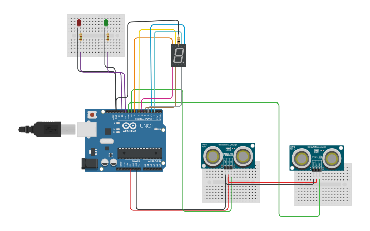 Circuit design sensor parking | Tinkercad