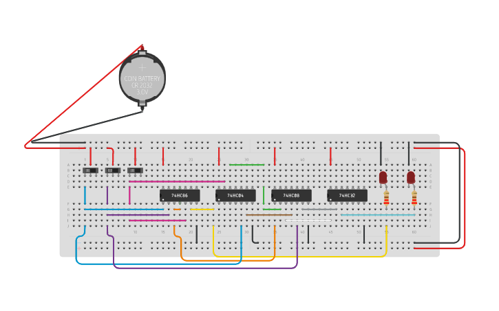 Circuit design Full subtractor | Tinkercad