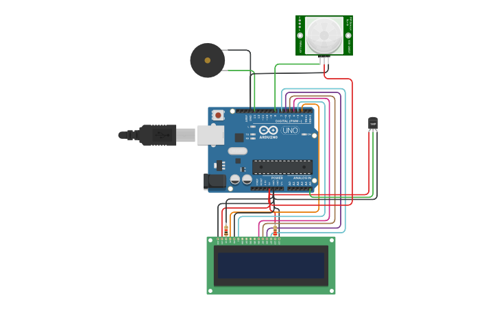 Circuit design PIR Sensor | Tinkercad