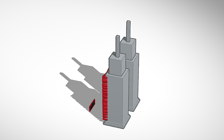 3D design Twin buildings - Tinkercad