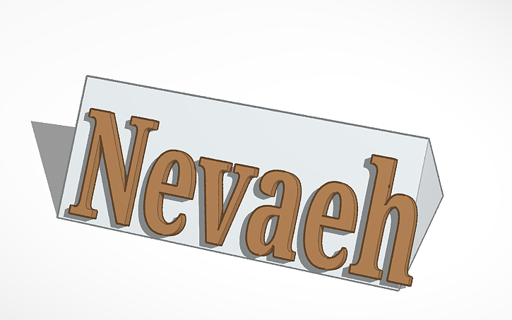 3D design name plate - Tinkercad