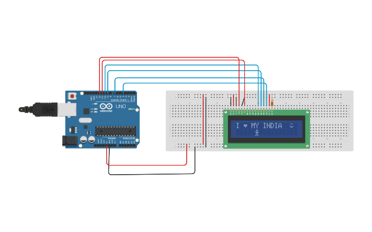 Circuit design lcd - Tinkercad