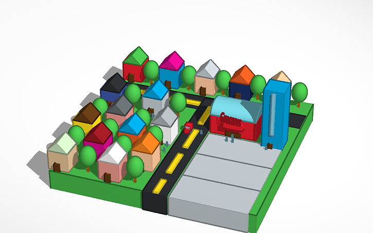 3D design small city - Tinkercad