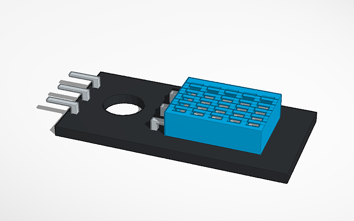 3D design DHT-11 Temperature and Humidity Sensor - Tinkercad