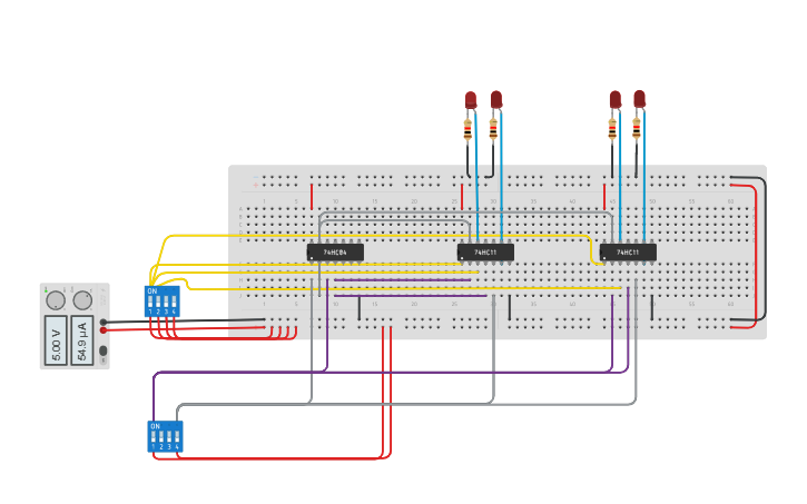 Circuit design 1 X 4 DE-MULTIPLEXER - Tinkercad