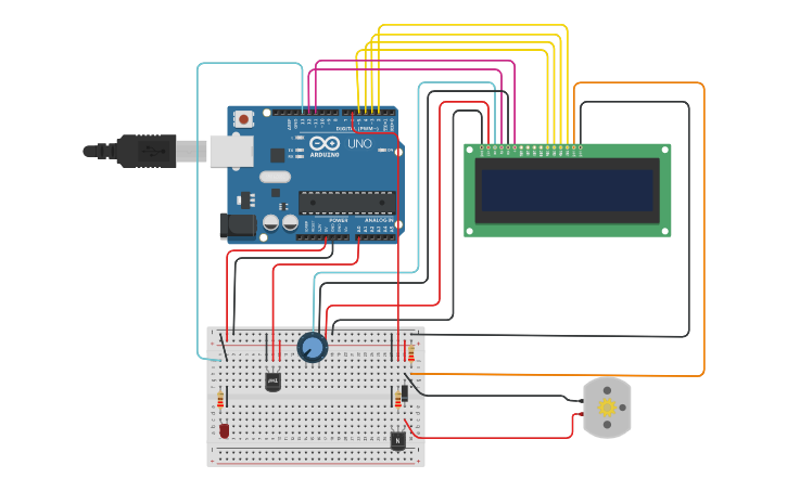 Circuit design Automatic room temperature control | Tinkercad