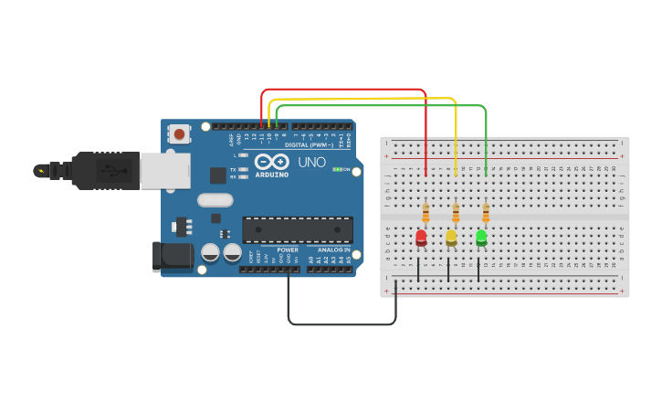 Circuit design led on off - Tinkercad