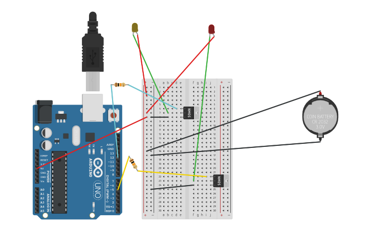 Led Using Mos Fet Circuit design RUN LED USING MOSFET - Tinkercad