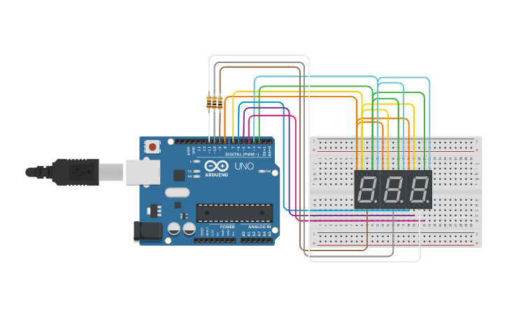 Circuit design 7 Segment - Tinkercad