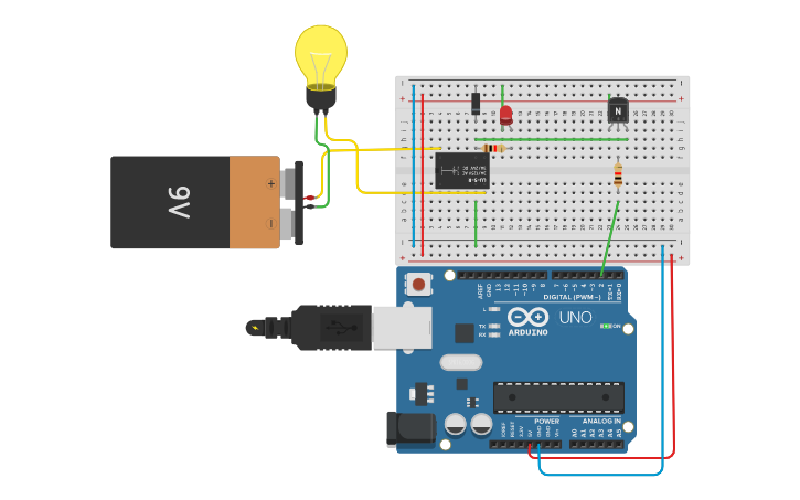 Circuit design Relay - Tinkercad