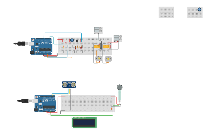 Circuit design grua porticooo | Tinkercad