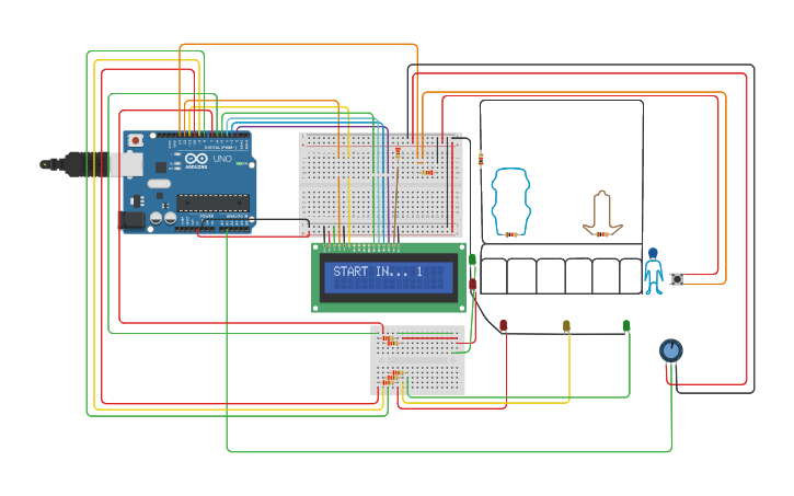 Circuit design Taller 2 Semáforo inteligente - Tinkercad