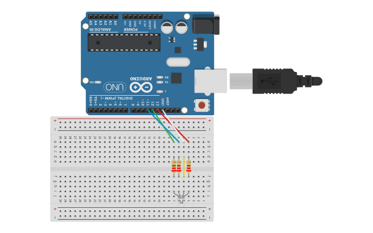 Circuit design mBlock+ARD: LED RGB | Tinkercad