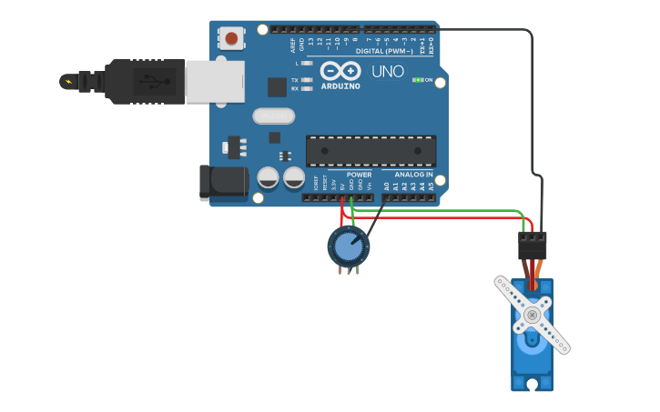 Circuit design SERVO :) - Tinkercad