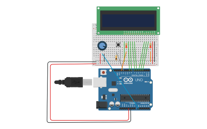 Circuit design Pantalla LCD con Arduino - Tinkercad
