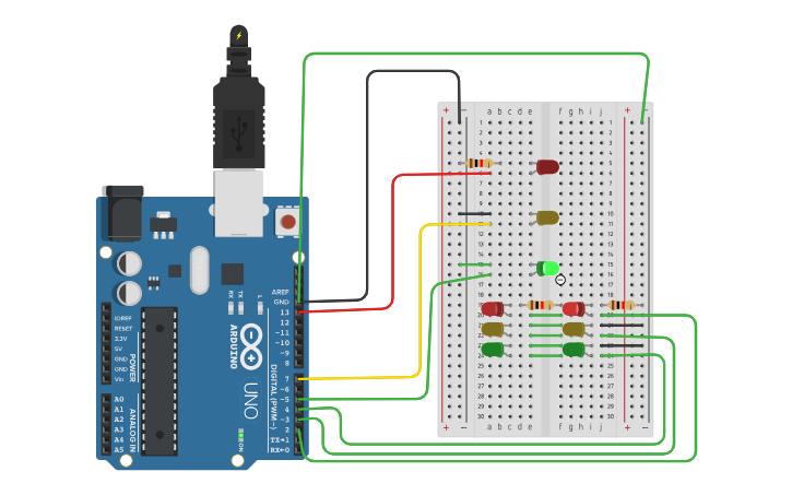 Circuit design Engineering Tomorrow Final Traffic Light Project - Tinkercad