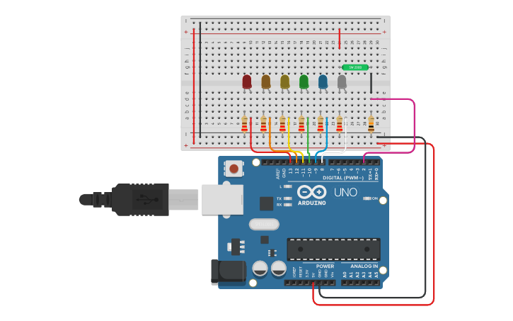 Circuit design Hourglass w/Arduino - Tinkercad