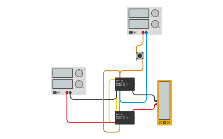 Circuit design Reverse motor polarity with relays - Tinkercad