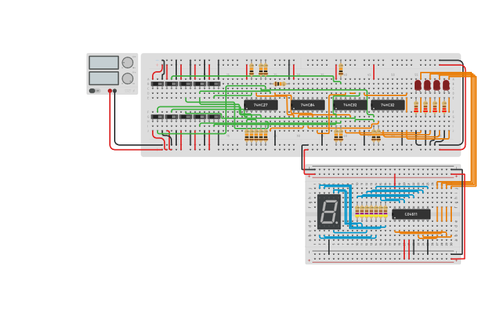 Circuit design ABCD - LABORATÓRIO Nº7 - Exercício 2.2 A | Tinkercad