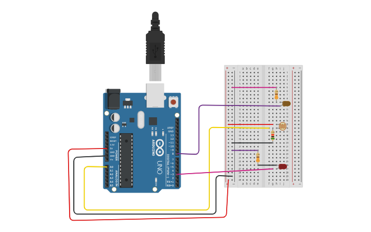Circuit design Photoresistor - Tinkercad