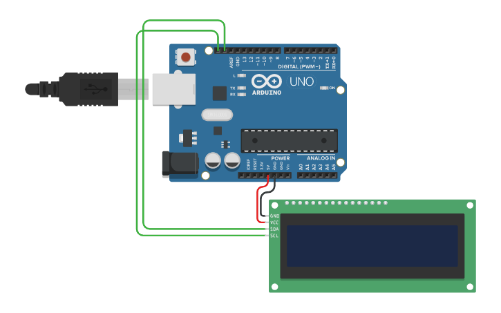 Circuit design Arduino with LCD Interface - Tinkercad