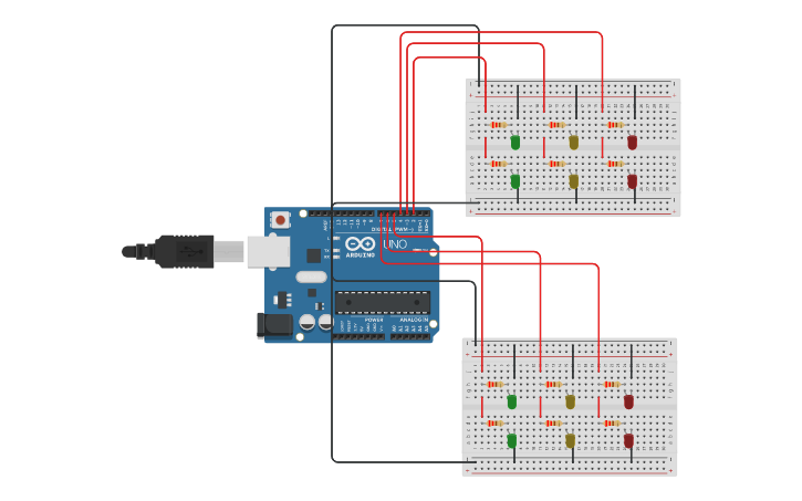 Circuit design Arduino Stop Light #2 | Tinkercad
