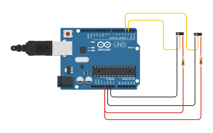 Circuit design Compuerta XOR - Tinkercad