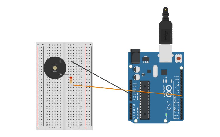 Circuit design Buzzer - Tinkercad