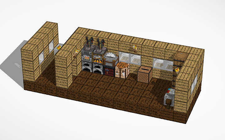 3D design Interior Design Challenge - Minecraft House - Tinkercad