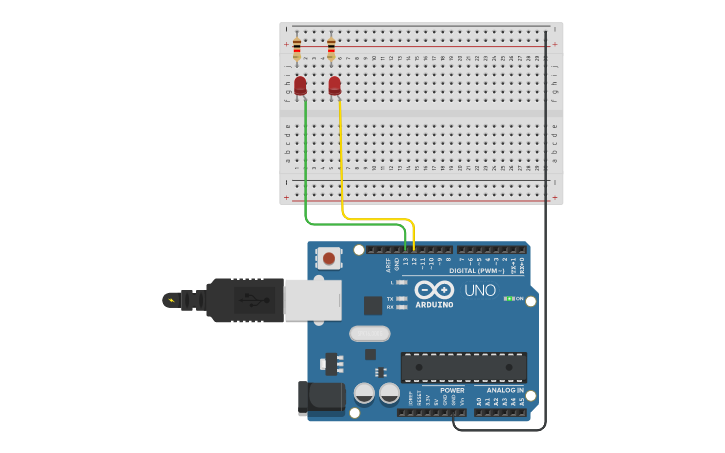 Circuit design Arduino LED - Tinkercad