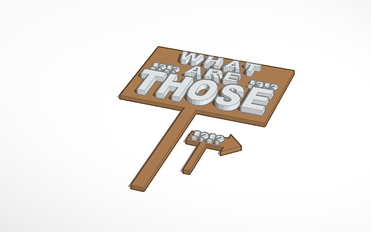 3D design WHAT ARE THOSE Sign - Tinkercad