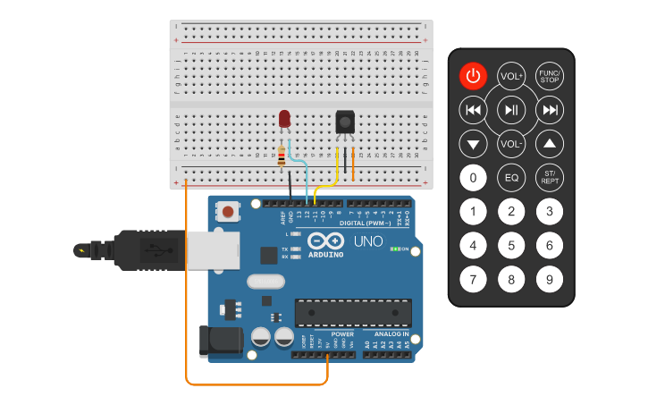 Circuit design infrared sensor - Tinkercad