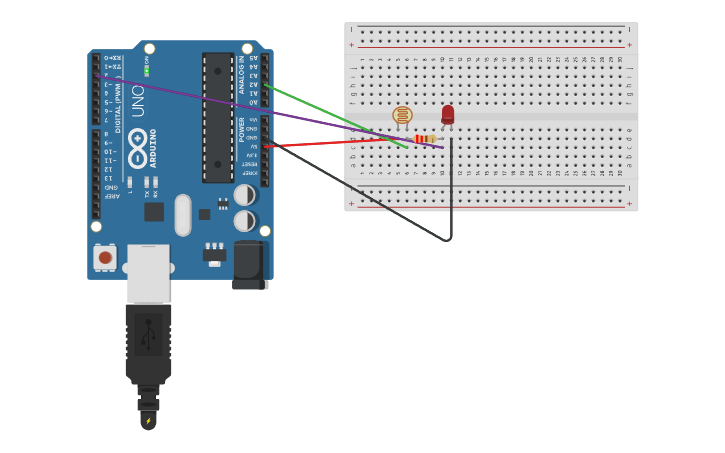 Circuit design ldr with arduino - Tinkercad