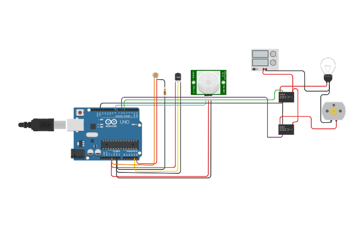 Circuit design minor project on home automation | Tinkercad