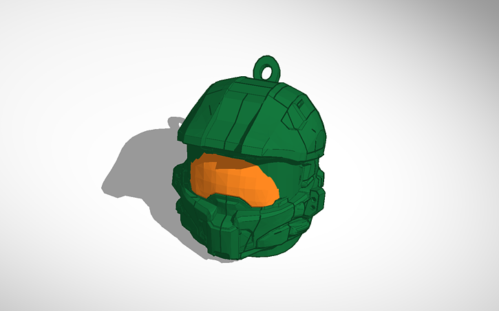 3D design Master Chief's helmet Key Chain | Tinkercad