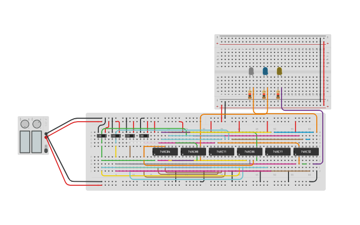 4 bit comparator tinkercad