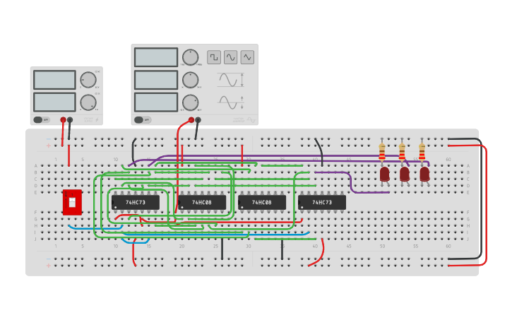 Circuit design 3-Bit Johnson Counter Karnaugh | Tinkercad