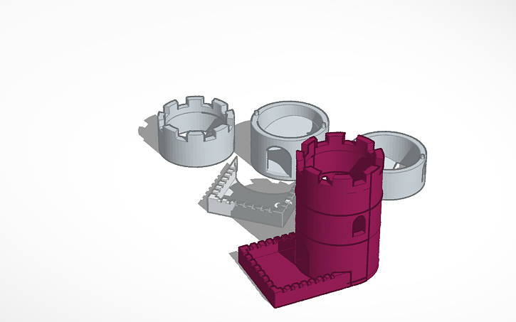 3D design Dice Tower - Tinkercad