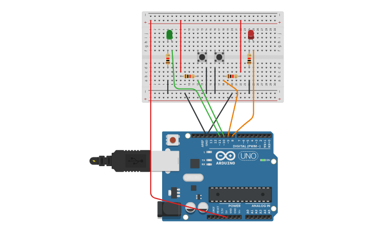 Circuit design Pulsador - Tinkercad