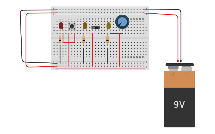 Circuit design Botones - Tinkercad
