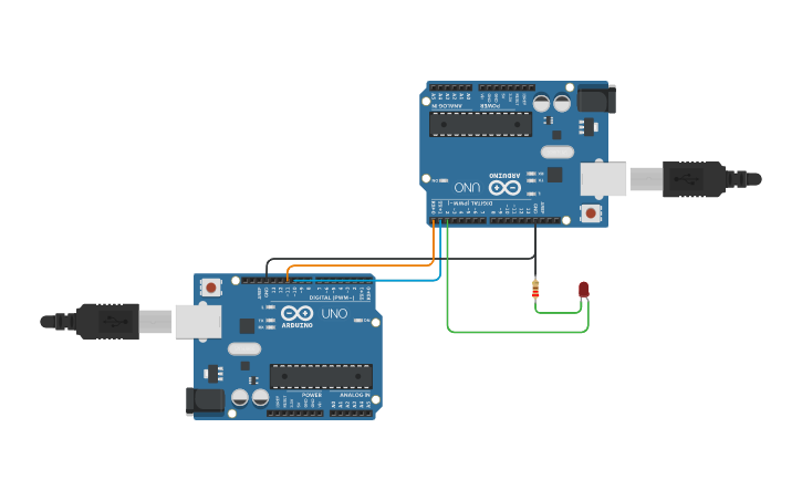 Circuit design Comunicazione seriale Software-Hardware (Rx,Tx) blinking ...