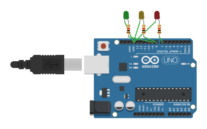 Circuit design Arduino LED CKT | Tinkercad